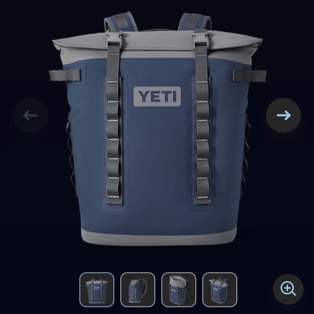 YETI Blue and Gray Backpack Cooler